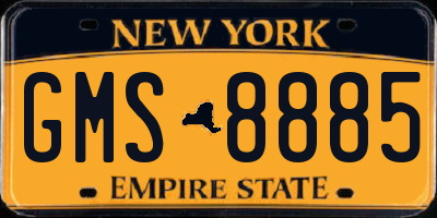 NY license plate GMS8885