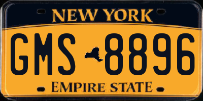 NY license plate GMS8896