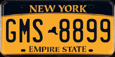 NY license plate GMS8899