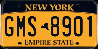 NY license plate GMS8901