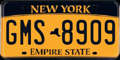 NY license plate GMS8909