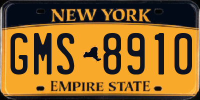 NY license plate GMS8910
