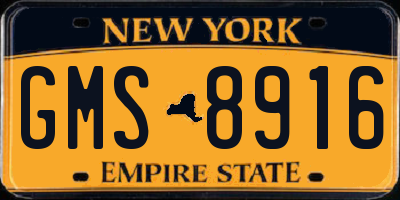 NY license plate GMS8916