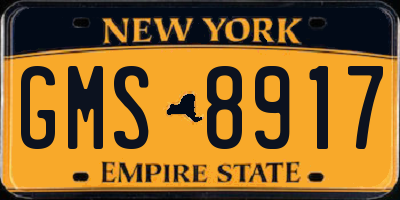 NY license plate GMS8917