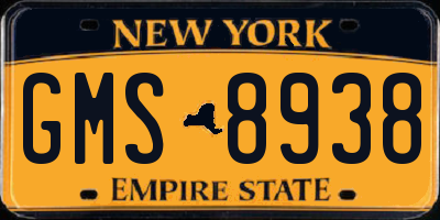 NY license plate GMS8938