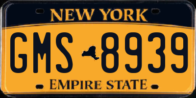 NY license plate GMS8939