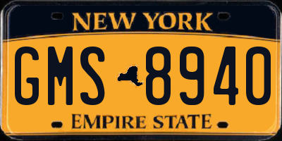 NY license plate GMS8940