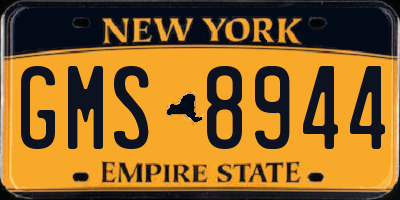 NY license plate GMS8944