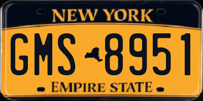 NY license plate GMS8951