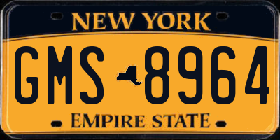 NY license plate GMS8964