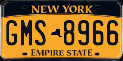 NY license plate GMS8966