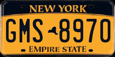 NY license plate GMS8970