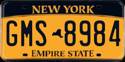 NY license plate GMS8984