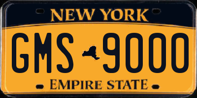 NY license plate GMS9000