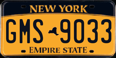 NY license plate GMS9033