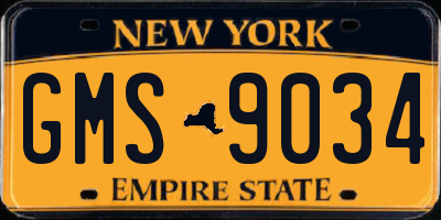 NY license plate GMS9034