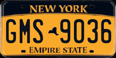 NY license plate GMS9036