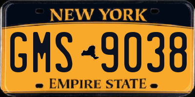 NY license plate GMS9038