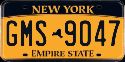 NY license plate GMS9047