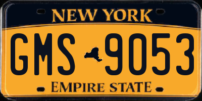 NY license plate GMS9053