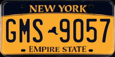 NY license plate GMS9057