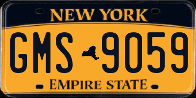 NY license plate GMS9059