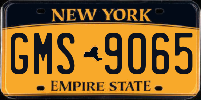 NY license plate GMS9065