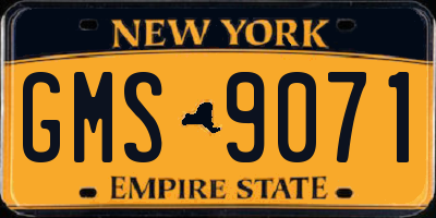 NY license plate GMS9071