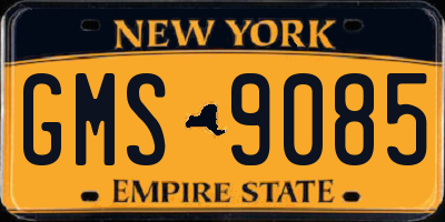 NY license plate GMS9085