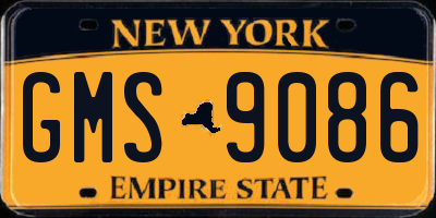 NY license plate GMS9086