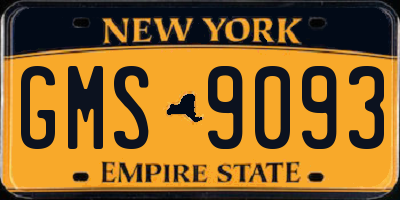 NY license plate GMS9093
