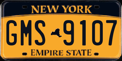 NY license plate GMS9107