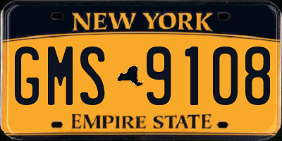 NY license plate GMS9108
