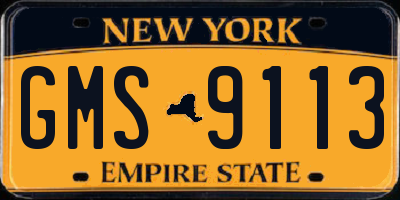 NY license plate GMS9113