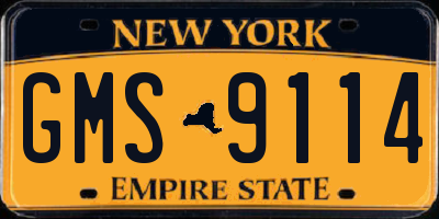 NY license plate GMS9114