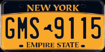 NY license plate GMS9115