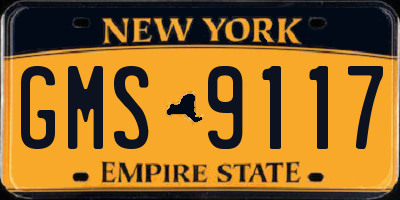 NY license plate GMS9117
