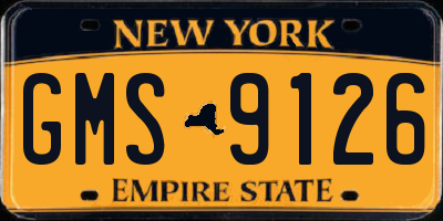 NY license plate GMS9126