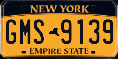 NY license plate GMS9139