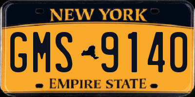 NY license plate GMS9140