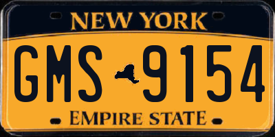 NY license plate GMS9154