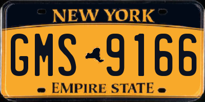 NY license plate GMS9166