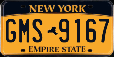 NY license plate GMS9167