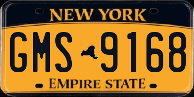NY license plate GMS9168