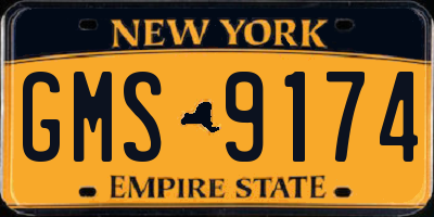 NY license plate GMS9174