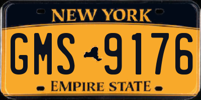 NY license plate GMS9176