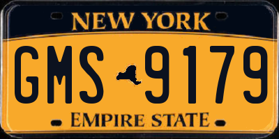 NY license plate GMS9179