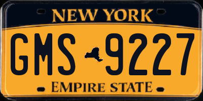 NY license plate GMS9227