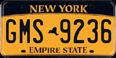 NY license plate GMS9236
