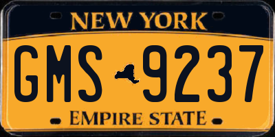 NY license plate GMS9237